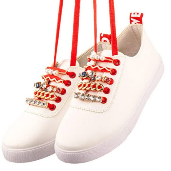 Shoes - Faux Crystal and Faux Pearl Shoelace Charms